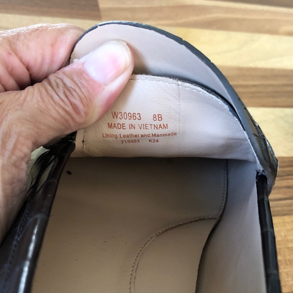 Cole Haan Brown Croc-Embossed Penny Loafers - Picture 8 of 11